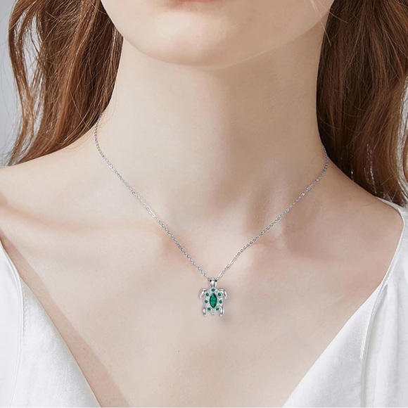 14k 925 Turtle Urn Ashes Necklace - Picture 8 of 13